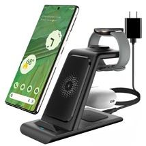 Upgraded 3 In 1 Wireless Charger For Google Pixel Watch, Pixel 8/7/6 (Pro)/7A/5/ - £59.98 GBP