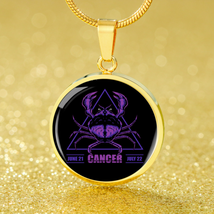 Cancer Astrological Zodiac Sign Necklace Stainless Steel or 18k Gold 18-22&quot; - £34.05 GBP+