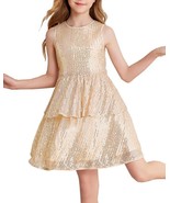 Danna Belle Girls Sequin Dual-Layer Sleeveless Dress Size 14Y - $39.11 CAD