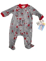 Disney Mickey &amp; Minnie 0-3 Mos Baby Infant Zip Pajama Sleeper - $8.01