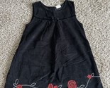 Healthtex Girls Dress Black Velvet Floral Design Button Back Closure Siz... - $8.59