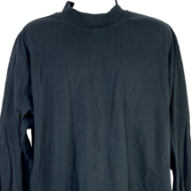 I.N.C. Vintage Black Long Sleeve Mock Turtleneck Shirt XL Mens 51x31 Cotton 90s - £26.62 GBP