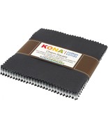 Robert Kaufman Kona Cotton Solids Stormy Skies Palette 5 Inch Precut Squ... - $20.51 CAD