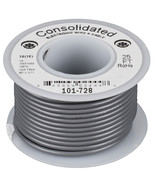 Consolidated Stranded 18 AWG Hook-Up Wire 25 ft. Gray UL Rat - £10.04 GBP