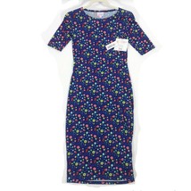 NWT LuLaRoe Julia Blue Floral Print Midi Penal Dress XXS - $28.70