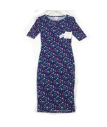 NWT LuLaRoe Julia Blue Floral Print Midi Penal Dress XXS - $529.33 MXN