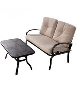 2 Pieces Patio Outdoor Cushioned Coffee Table Seat-Beige - Color: Beige - $576.51 CAD