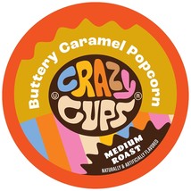 Crazy Cup Flavored Coffee Pods, Buttery Caramel Popcorn Coffee Pods, 22 Count - £26.22 GBP