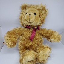 Russ Berrie Bentley Jr Bear Plush Stuffed Animal Brown Teddy Bear Ribbon 742 - £15.81 GBP