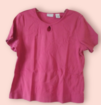 Covington 100% cotton ladies large pink blouse - £7.47 GBP