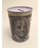 Ben Franklin $100 Dollar Bill Money Coin Saver Tin Money Savings Piggy Bank - $10.90