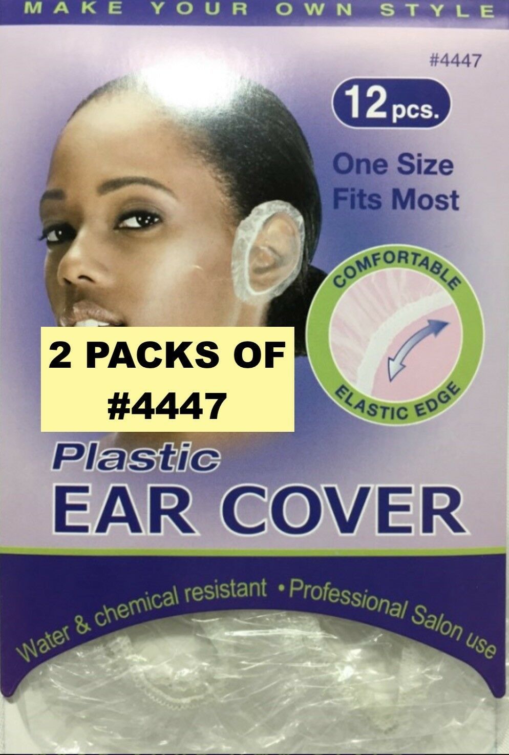 2 PACK PLASTIC EAR COVER WATER &amp; CHEMICAL RESISTANT 12 PCS ONE SIZE FIT ... - $2.59
