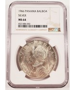 1966 Plateado Panama Balboa Graduado Por NGC Como MS-64 - $156.56 CAD
