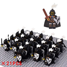 Kingdom Castle Black Eagle Knights Sword Infantry Army Set C 21 Minifigu... - $25.78