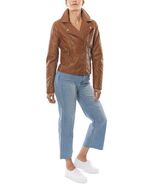 MSRP $80 Indigo Saints Faux Leather Jacket Brown Size Medium (DEFECT) - €36,75 EUR