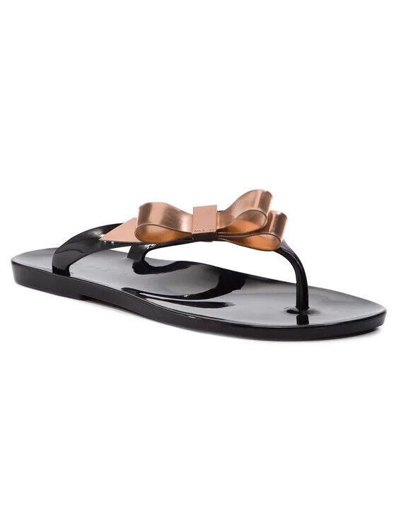 Ted Baker Women&#39;s  Black Jelly Flip Flops Sandals  Sz: 9/40 - $17.82