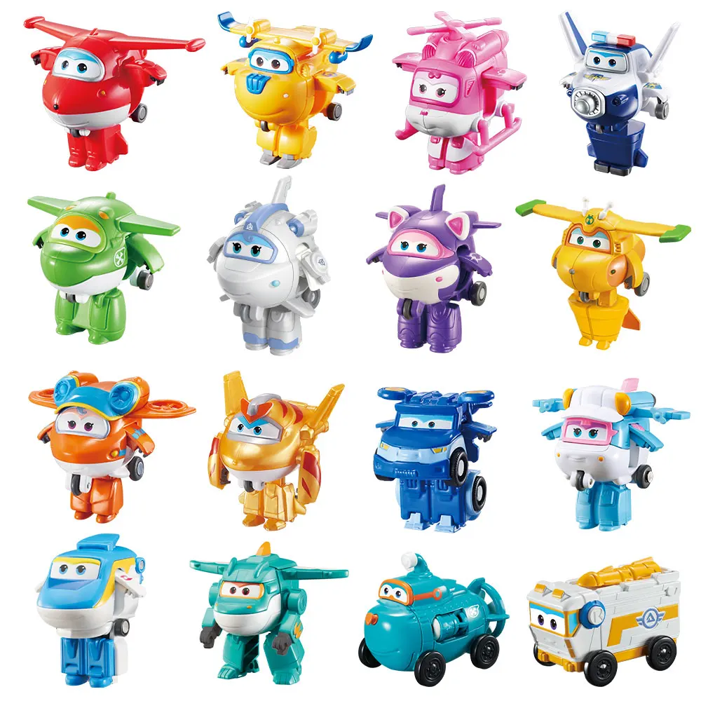 36 Types Super Wings 2&quot; Scale Mini Transforming Anime Deformation Plane Robot - £12.36 GBP