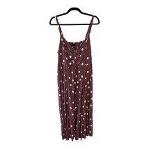 Torrid Women’s Size 1 Maroon Polka Dot Sleeveless Midi Dress with Smocke... - $28.80