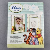 Winnie the Pooh Disney Baby Personalized Handprint Photo Frame 5x7 - £23.23 GBP