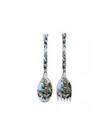 Vintage Chinese Painted Porcelain Serving Spoon &amp; Fork Rare! - $42.01 CAD