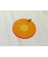 Vtg Bakelite Disk Circle Round Two Toned 2 1/8&quot; Pendant Orange Yellow Re... - £29.72 GBP