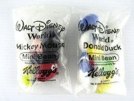Kellogg’s 2001 Walt Disney World Mini Bean Mickey Mouse and Donald Duck Sealed - £9.96 GBP