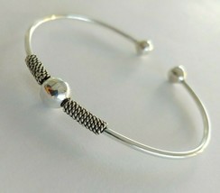 Bali Bracelet 925 Sterling Silver Cuff Bangle Adjustable Weave Karen Des... - $29.70