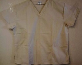 NEW Angel V-Neck Womens Nurse Scrub Top. SZ XL Free Shipping Tan - £17.54 GBP