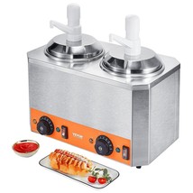 VEVOR Electric Cheese Dispenser with Pumps, 2.3x2 Qt Commercial Hot Fudg... - $346.49