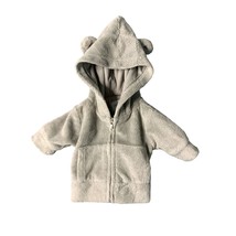 Baby Gap Fit Up To 7 Pounds Gray Full Zip Hooded Jacket Dog Ears Hood sh... - $12.86