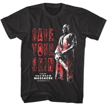 Texas Chainsaw Massacre Bloody Apron Men&#39;s T Shirt Save Your Skin Horror Movie - £22.72 GBP+