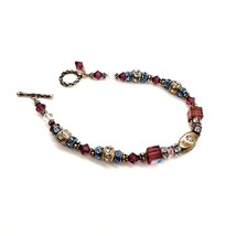 Crystal Rhinestone Bracelet Womens Bead Bling 9&quot; T Bar Closure Costume Jewelry - £14.72 GBP