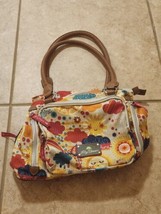 Lily Bloom Purse Satchel Hello Sunshine Rainbow umbrellas bright yellow ... - $19.79