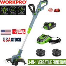 WORKPRO 20V Cordless String Trimmer / Edger 12-inch w/ 2Ah Lithium-Ion Battery - £125.29 GBP