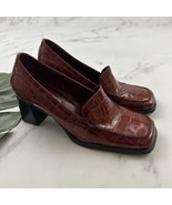 Nine &amp; Co Womens Vintage Y2k Square Toe Heels Size 6 Red Patent Leather ... - $58.20 CAD