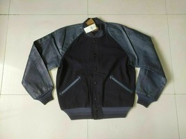 Double Rl Indigo leather-sleeve Felt Jacket $1600 Free Worldwide Shipping - £705.32 GBP