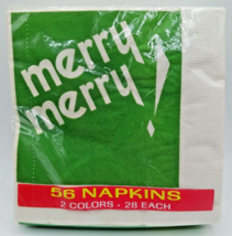 Vintage Christmas Paper Napkins &quot;Merry Merry&quot; Tuttle Press 56 Count NEW ... - £11.89 GBP