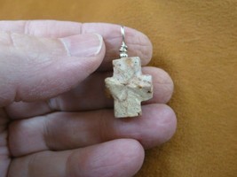 (CR503-26) 3/4&quot; Fairy Stone Pendant CHRISTIAN CROSS Staurolite Crystal S... - £16.41 GBP