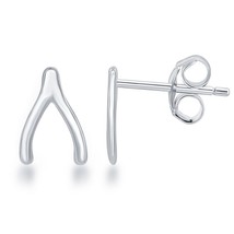 Sterling Silver Small Wishbone Earrings - £12.21 GBP