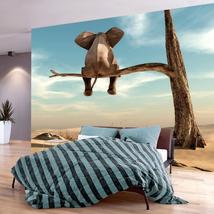 Tiptophomedecor Peel and Stick Animal Wallpaper Wall Mural - Elephant in a Tree  - £47.94 GBP+