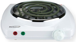 Brentwood TS-322 1000W Single Electric Burner, White, Even Heat Distribution - £28.05 GBP