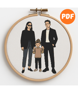 Stylish family - Cross-stitch pattern PDF - Instant download - $5.00