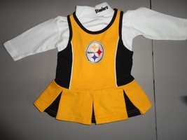 Pittsburgh Steelers NFL Football Girls Sewn 2 Piece Cheerleader Outfit 12 Months - £19.39 GBP