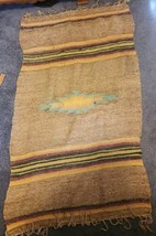 Vintage Mexican Woven Southwestern Throw Blanket  - £39.81 GBP