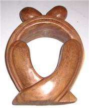 Original African Hand Carved Sculpture Wood Art Untitled &quot;The Love Union&quot; - $98.99