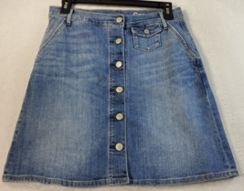 Gap Skirt Womens Size 27 Blue Denim Cotton Pockets Medium Wash Button Front - £14.61 GBP