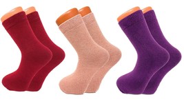 Thermal Socks for Women Lambs Wool Crew Socks 3 PAIRS Size 5-7 - £9.35 GBP