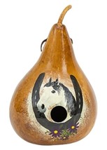 HORSE &amp; HORSESHOE BIRDHOUSE - Amish Hand Painted Gourd - $53.99