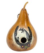 HORSE &amp; HORSESHOE BIRDHOUSE - Amish Hand Painted Gourd - $53.99