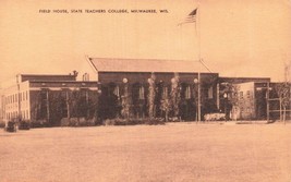 Milwaukee Wisconsin State Teachers College~Field House Sepia Postcard 1930s - £8.22 GBP